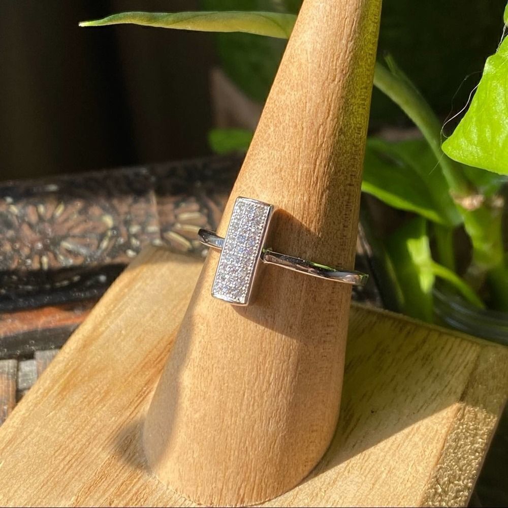 Micro Pave Cubic Zirconia Sterling Silver Ring